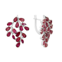 Серебряные серьги CatalogSilver с натуральным рубином 7.925ct (2165507)