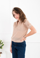 Жіноче бежеве напівпрозоре поло