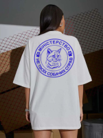 Жіноча футболка біла з мерчем | 61-051