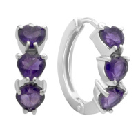 Серебряные серьги CatalogSilver с натуральным аметистом 2.367ct (2179375)
