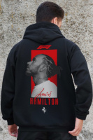 Утеплене зіп худі на флісі зіпер з принтом Hamilton Without Kane Black