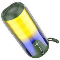 Портативная Bluetooth колонка Borofone BR33 TWS с LED подсветкой dark green