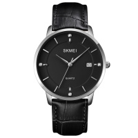 Skmei 1801LSIBK Silver-Black Leather