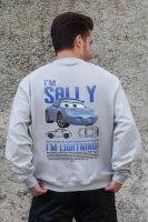 Утеплений оверсайз світшот на флісі з принтом Without Sally Gray