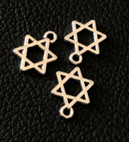 Подвеска металлическая «шестигранная звезда». Размер - 13×10мм. Цвет - серебро.