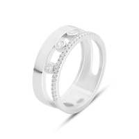 Серебряное кольцо CatalogSilver с фианитами, вес изделия 3,81 гр (2151241) 17.5 размер