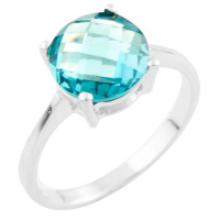 Срібне кільце SilverBreeze з натуральним топазом Лондон Блю (1533734) 18 розмір