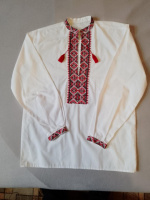Сорочка вишиванка б/в підліткова на хлопчика біла розмір 44-46