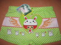 Шортики на дівчинку TMN бамбук розмір 110/116 салатові з малюнком зайки