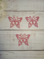 Метелик з фоамірану з глітером темно-рожевий №3