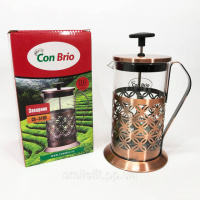 Френч-прес Заварник для чаю Con Brio CB-5160 600мл, Чайник самовар скляний, Чайники для заварювання
