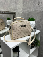 Крем — з написом - молодіжний каркасний клатч з двома блискавками (0334-3)