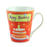 Чашка порцеляна «Happy Birthday», помаранчева