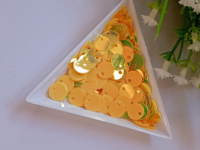 Пайетки со смещённым отверстием / 10 мм / 5 грам / жёлтый хамелеон