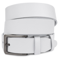 Гладкий стильный мужской ремень Vintage 20718 Белый