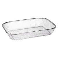 Сито-корзина для мытья овощей и фруктов 37.5х27.5х6.8 см дуршлаг из нержавеющей стали HP-19-23-L