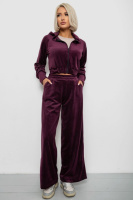 Спортивний костюм жіночий велюровий, колір сливовий, 257R4125