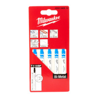 Полотна для лобзиків T118BF Bi-Metal MILWAUKEE MILWAUKEE, 55х,0мм,(5шт), (універсальні)