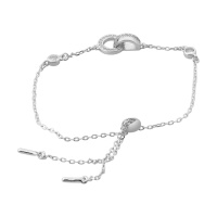 Серебряный браслет CatalogSilver с фианитами, вес изделия 2,67 гр (2176473) 1720 размер