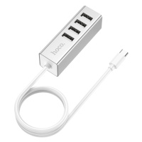 Мультиадаптер хаб Hoco HB1 4в1 Type-C to 4 USB 2.0 (F) 0.8m