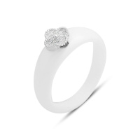 Серебряное кольцо CatalogSilver с керамикой, вес изделия 4,4 гр (2153269) 18 размер