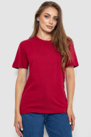 Футболка жіноча однотонна, колір бордовий, 238R112
