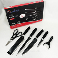 Набір ножів UNIQUE UN-1821 кухонні ножі ножиці та овочечистка