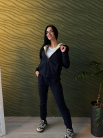 Зимовий спортивний костюм на хутрі «Nord» оптом | Норма Темно-синій, 46-48