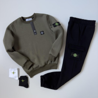 Зимний спортивный костюм Stone Island хаки свитшот штаны
