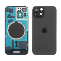 Заднее стекло корпуса для Apple iPhone 15 Black (чёрное) с рамкой и стеклом камеры