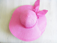 Соломенная шляпа широкополая, пляжная шляпа, шляпка с лентой малина