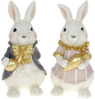 Набор 2 статуэтки «Кролик и Крольчиха» 12х10.5х25см, полистоун