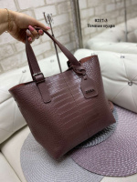 Темна пудра-сумка ZARA, екошкіра з тисненням під крокодила (0217-3)