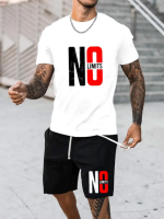 Комфортний чорно-білий чоловічий літній спортивний костюм-двійка з яскравим дизайном