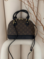 Сумка Louis Vuitton Alma BB коричневий + чорний