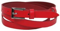 Вузький жіночий шкіряний ремінь Skipper, Україна червоний 1,5 см