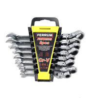 Набір ключів комбінованих з тріскачкою 8шт. E.C. FERRUM FRKRS8S (шарнір)