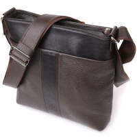 Стильна сумка через плече для чоловіків із натуральної шкіри 722884 Коричневий