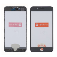 Стекло тачскрина с OCA плёнкой для Apple iPhone 8 Plus чёрное с рамкой и сеточкой G+OCA Pro
