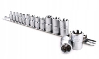Набор головок TORX на планке TOPTUL 1/4«-1/2» E4-E24 14ед. GAAR1402