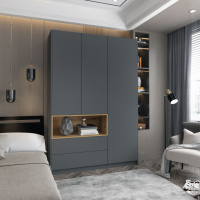 Шкаф для одежды с нишей Doros Дэйл 150х52х220 см Графит/Дуб евок (DRS-011282)