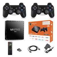 Игровая тв приставка AndroidTV+Game Box M8PRO Mini + 2 джойстика,  Игровая приставка с подключением к ТВ