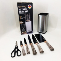 Набор ножей из нержавеющей стали с основанием Rainberg RB-2325 Gray