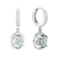 Серебряные серьги CatalogSilver с топазом Лондон Блю 1.858ct (2177982)