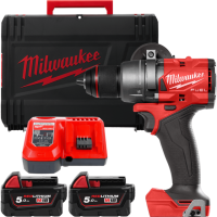 Дриль-шуруповерт акумуляторний безщітковий MILWAUKEE, M18 FDD3-502X, 158Нм (зарядний пристрій М12-18 FC, 2 акумулятори М18 В5 5А