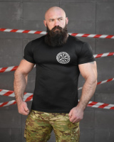 Тактична волога відводна футболка SABUR руни чорні НП5188