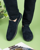 Чоловічі темно-сині туфлі з перфорацією