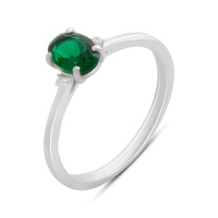 Серебряное кольцо CatalogSilver с изумрудом nano 0.613ct, вес изделия 1,69 гр (2192084) 17.5 размер