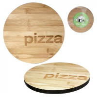 Доска кухонная “Pizza” Ø25см для пиццы, бамбуковая