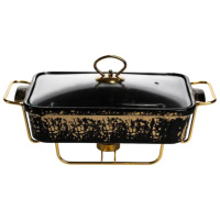 Мармітниця прямокутна на металевій підставці з підігрівом 35.5х19х15.5 см ML-874-13